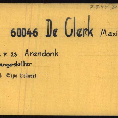 Polit. 60046 De Clerck Maximiliaan
