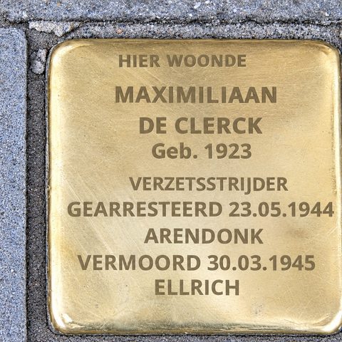 Struikelsteen Maximiliaan De Clerck