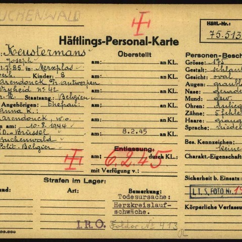 Häftlings-Personal-Karte