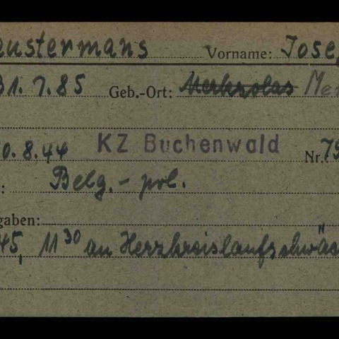 6.2.45 11.30 an Herzkreislaufschwäche (Overleden op 6 februari 1945 om 11.30 uur aan hartfalen door uitputting).