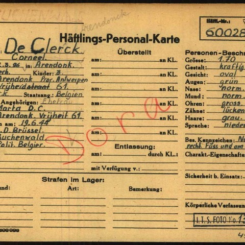 Häftlings-Personal-Karte