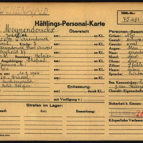 Häftlings-Personal-Karte